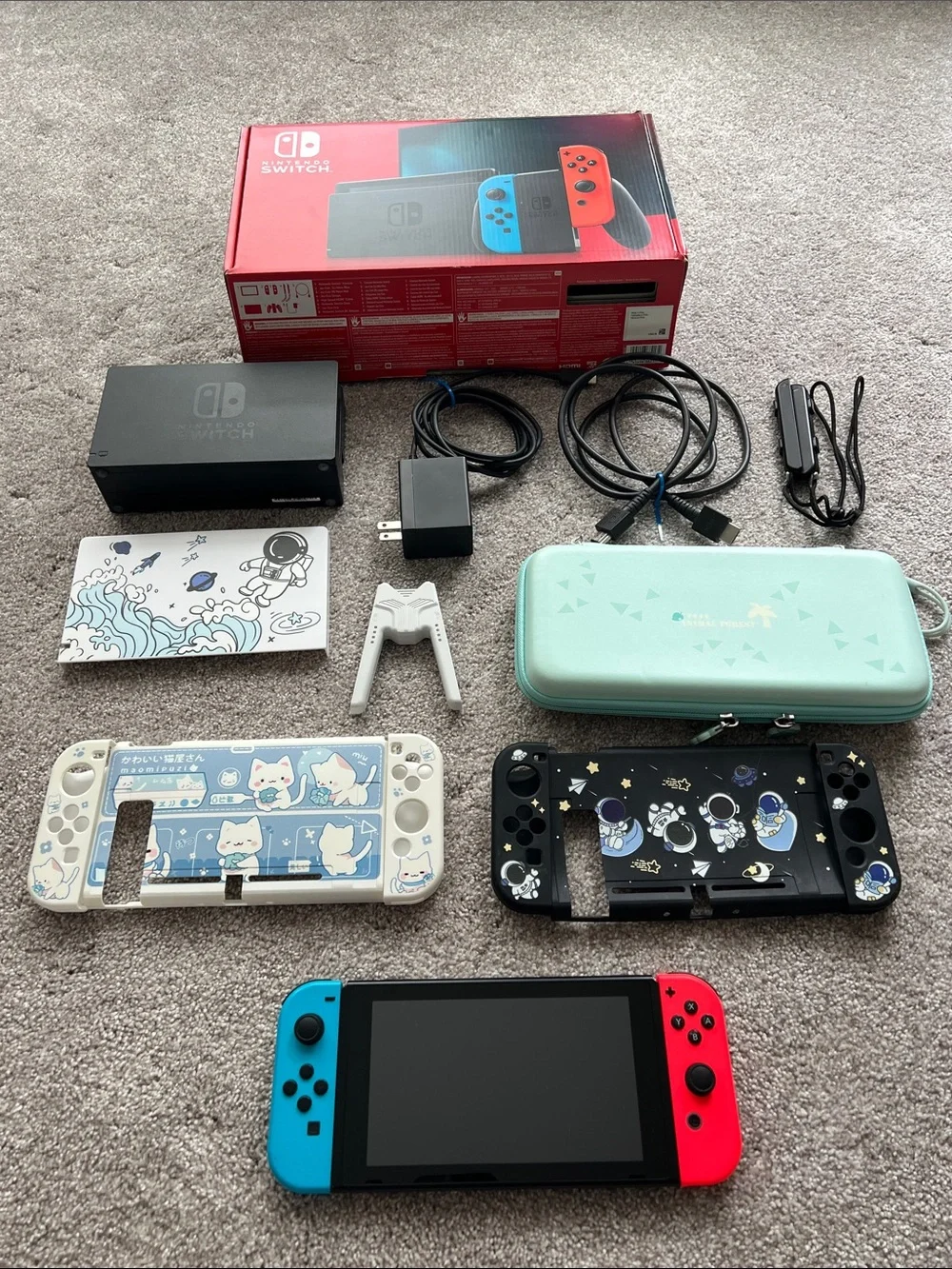 Nintendo Switch with Neon Blue & Neon Red Joy-con